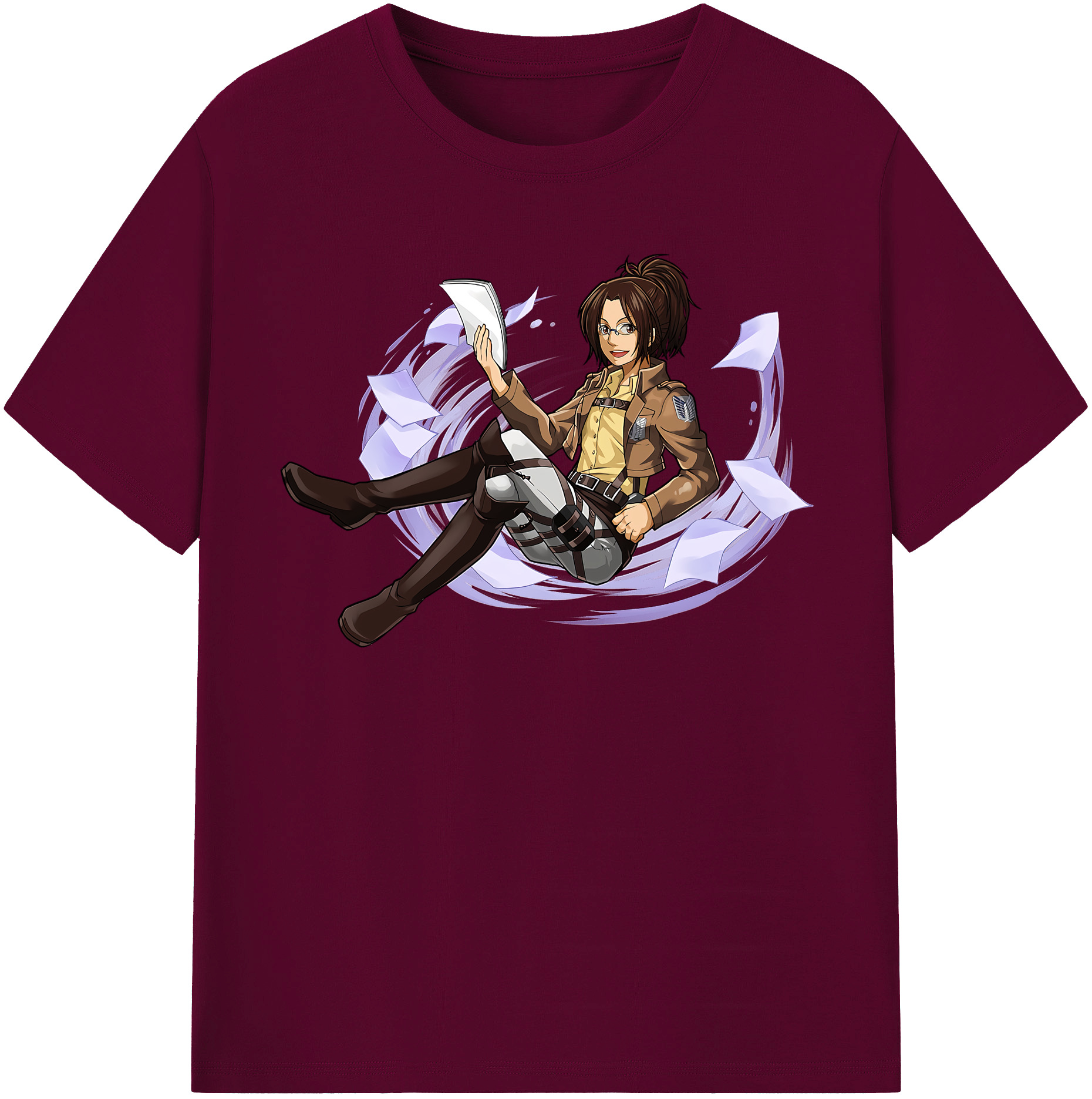 （画像用） 進撃の巨人 ハンジ·ゾエ Attack on Titan Hanji Zoe レディースカジュアルプリントTシャツ（綿100％）